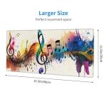 Large Music Note Gaming Mouse Pad with Non-Slip Base