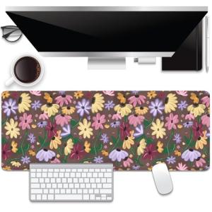 Floral Piano Desk Pad with Non-Slip Base