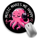 Music Octopus Round Mouse Pad for Desks