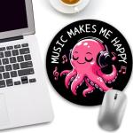 Music Octopus Round Mouse Pad for Desks