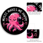 Music Octopus Round Mouse Pad for Desks