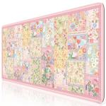 iCasso Floral Pink Desk Mat for Mouse and Keyboard