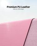 Pink Non-Slip Leather Desk Pad Mat, Large Size