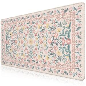 iCasso Pink Floral XXL Desk Mat and Mouse Pad