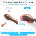 Ergonomic Mousepad with Gel Wrist Support - Pink