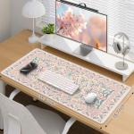 iCasso Pink Floral XXL Desk Mat and Mouse Pad