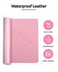 Pink Non-Slip Leather Desk Pad Mat, Large Size