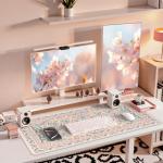 iCasso Pink Floral XXL Desk Mat and Mouse Pad