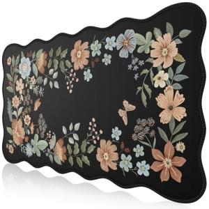 iCasso Large Black Desk Mat with Anti-Slip Base