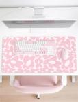 Cute Pink Desk Mat and Mouse Pad Set