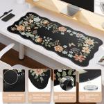 iCasso Large Black Desk Mat with Anti-Slip Base