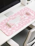 Cute Pink Desk Mat and Mouse Pad Set