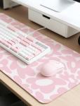 Cute Pink Desk Mat and Mouse Pad Set