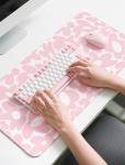 Cute Pink Desk Mat and Mouse Pad Set