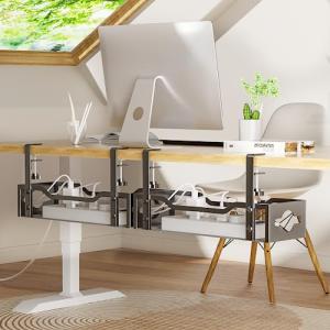 Under Desk Cable Management Tray - 2 Pack