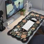 iCasso Large Black Desk Mat with Anti-Slip Base
