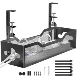 No-Drill Under Desk Cable Management Tray