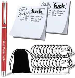 KUSIAPA Snarky Sticky Notes and Pen Set