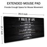 Motivational Quotes XXL Mouse Pad for Office or Gaming