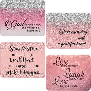 Inspirational Rose Gold Glitter Mouse Pads - Set of 4
