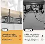 2 Pack Under Desk Cable Management Box - Black