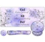 Large Purple Desk Mat with Wrist Support