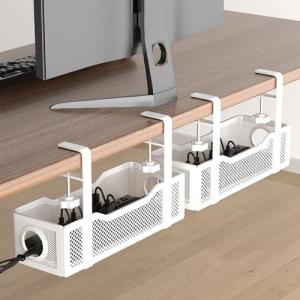 2 Pack Under Desk Cable Management Organizers