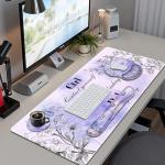 Large Purple Desk Mat with Wrist Support