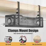 2 Pack Under Desk Cable Management Box - Black