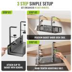 2-Pack Under Desk Cable Management Tray