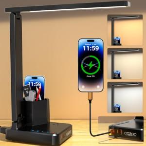 COZOO LED Desk Lamp with USB Ports and Outlets
