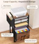 MoKo 5-Tier Rolling File Cart with Organizer