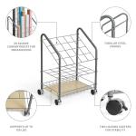 Rolling Wire File Cart for Documents and Blueprints