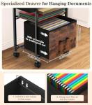MoKo 5-Tier Rolling File Cart with Organizer