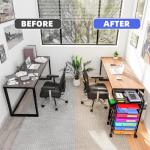 Rolling File Cart with 8 Tiers and Pen Holders