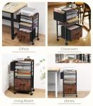 MoKo 5-Tier Rolling File Cart with Organizer