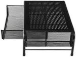 Metal Desk Monitor Stand with Organizer Drawer, Black