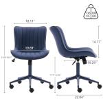 Navy Blue Armless Rolling Office Chair with Comfort
