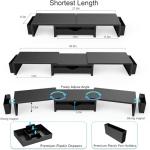 Dual Monitor Stand with Drawer and Pen Holders