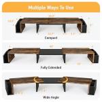 Dual Monitor Stand Riser with Drawer, Rustic Brown