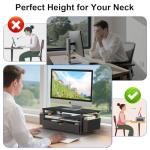 Spacrea Black Desk Organizer with Monitor Stand