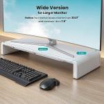 Height Adjustable Monitor Stand with Drawer and Phone Holder