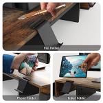 Dual Monitor Stand Riser with Drawer, Rustic Brown