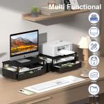 Spacrea Black Desk Organizer with Monitor Stand