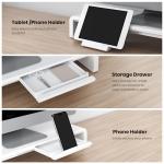 Height Adjustable Monitor Stand with Drawer and Phone Holder