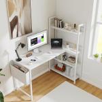 L-Shaped Desk with Storage for Small Spaces