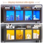 L Shaped Gaming Desk with Storage and LED Lights