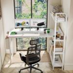 L-Shaped Desk with Storage for Small Spaces