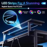 Bestier L-Shaped Gaming Desk with LED Lights