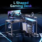 Bestier L-Shaped Gaming Desk with LED Lights